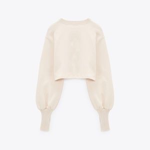ZARA COMBINATION SWEATSHIRT ECRU - REF. 5644/319